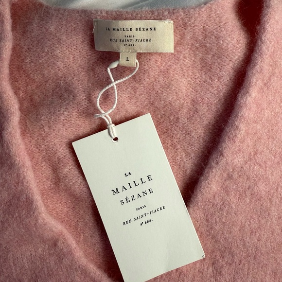 Sezane Pink V-Neck Sweater - Picture 4 of 6
